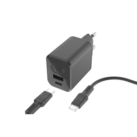 USB-C+A Mini Charger PD 45W + USB-C Kabel 2m, Storm Grey (00220563)