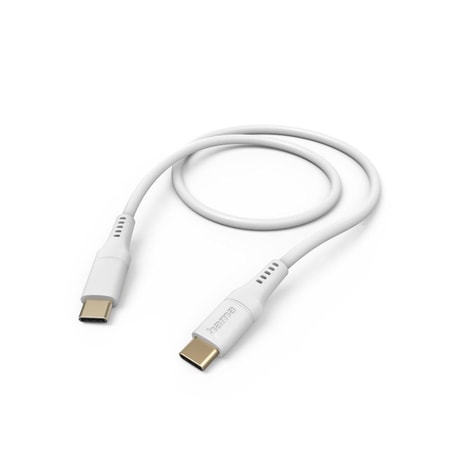 Ladekabel "Flexible", USB-C - USB-C, 1,5 m, Silikon, Weiß