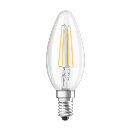 LED-Lampe "Retrofit", Kerze, 4W ersetzt 40W, E14, Warmweiß, klar, 2 Stück 00217795
