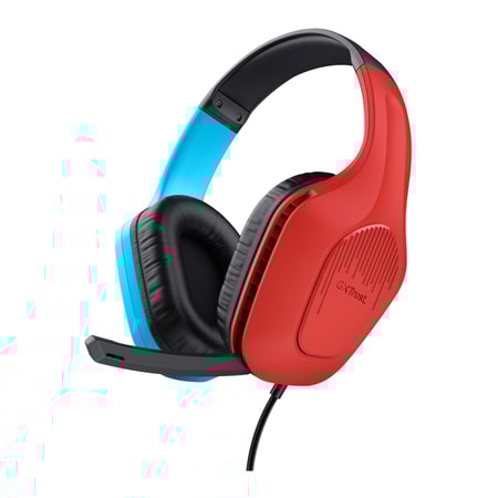 GXT 416S Zirox Federleichtes Gaming-Headset, Schwarz/Cyan/Rot