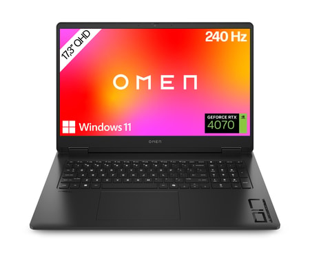 Gaming-Notebook OMEN 17-db0679ng, Schwarz, 17,3 Zoll, Copilot+, QHD, AMD Ryzen 7 8845HS, 32GB, 1TB M.2 SSD, RTX 4070