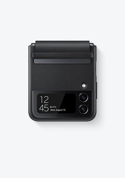 Galaxy Z Flip4 Flap Leather Cover schwarz Handyhülle