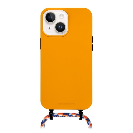 Cover Bond - Hülle für iPhone 14 Plus mit abnehmbarem Umhängeband, Orange