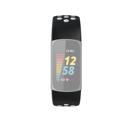 Sportarmband für Fitbit Charge 5, atmungsaktiv, universal, Schwarz/Grau
