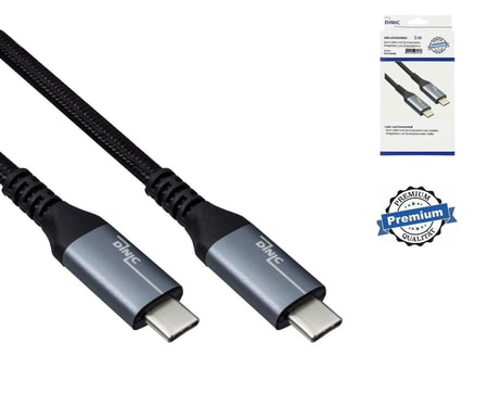 USB-C 3.2 HQ Kabel, Schwarz, 0,5 m, unterstützt 100W (20V/5A) Aufladung, 20 GBit/s