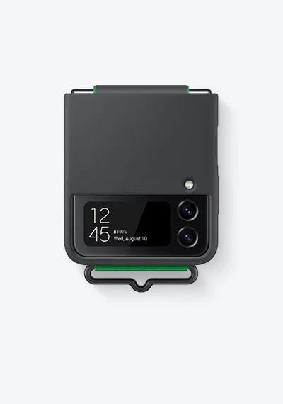 Galaxy Z Flip4 Silicone Cover with Ring Schwarz Handyhülle