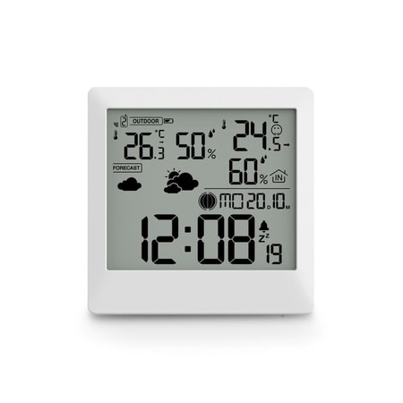 Wetterstation "Palawan", mit Außensensor, Funk, Wecker, Thermo/Hygro, Weiß (00222238) Wetterstationen