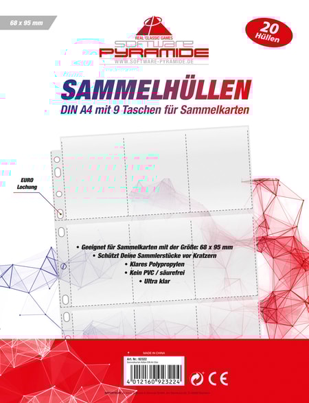Sammelkarten Hüllen DinA4 20er