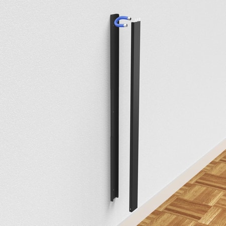 Kabelkanal aus Metall, magnetisch, 90 x 5,6 x 1,6 cm, Schwarz (00220992)