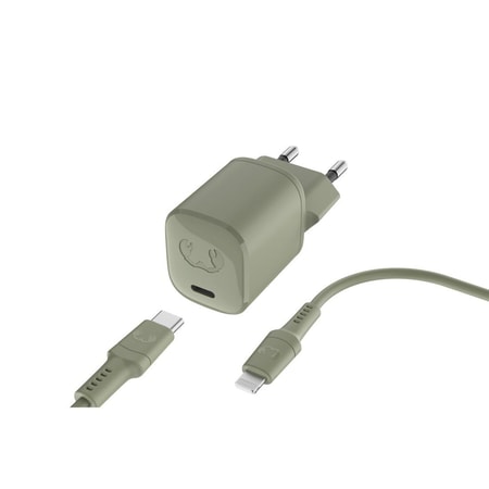 USB-C Mini Charger 20W + Apple Lightning Kabel 2m, Dried Green (00220540)