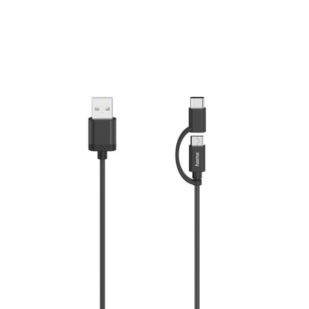 Micro-USB-Kabel, 2in1, inkl. Adapter auf USB-C, USB 2.0, 0,75 m
