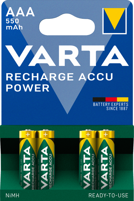 RECHARGE ACCU Power 550mAh AAA 4 Blister