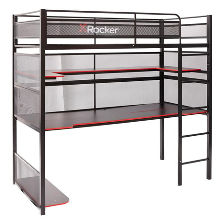 Rocker Battlebunk Gaming Hochbett mit Schreibtisch