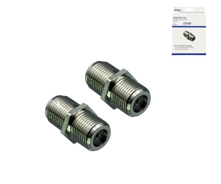 F-Verbinder, F-Buchse auf F-Buchse, mit Verdrehschutz, Menge: 2 Stück F-Verbinder