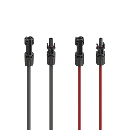 Solarkabel Verlängerung für PV-Anlage, MC4, 4 mm², 2x 1,5 m, Rot u. Schwarz (00223900)