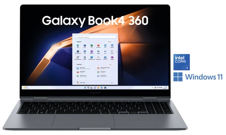 Galaxy Book4 360, Moonstone Gray, 15,6 Zoll, Full-HD, Intel Core i5-120U, 16GB, 512GB SSD 2in1 Convertible