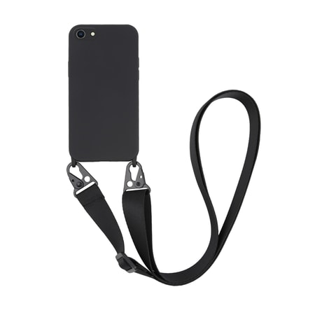 Necklace Cover, Silikon Schutzhülle mit Karabinerhaken und Handykette für iPhone SE (2.Gen), 8, 7