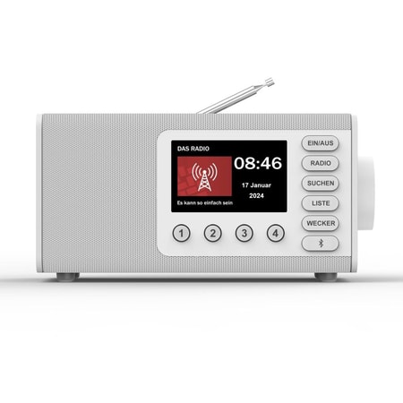 Digitalradio "DR1001BT", FM/DAB/DAB+/Bluetooth® RX, Radiowecker, Weiß (00054297)