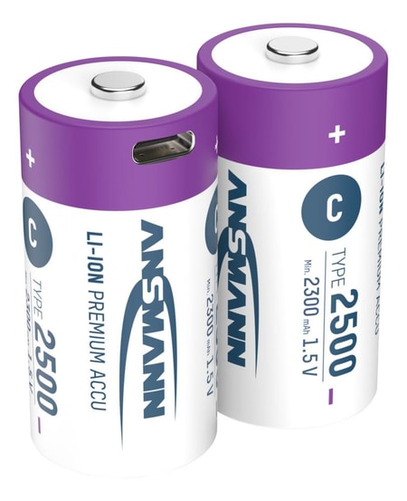 Li-Ion Akkus Baby C Typ 2500 (min. 2300 mAh) 2er Papierblister