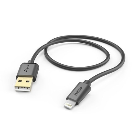Ladekabel, USB-A - Lightning, 1,5 m, Schwarz