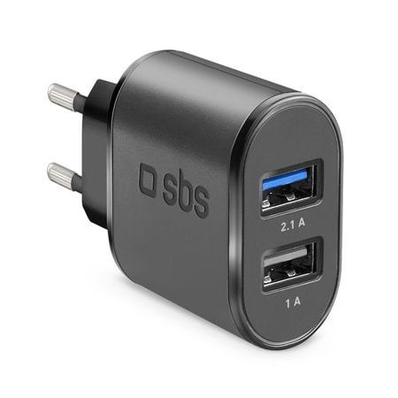 Reiseschnellladegerät, 10 W, 2,1 A, USB-A, Schwarz