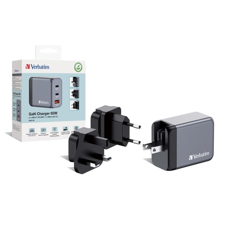 GNC-35 Universal GaN-Ladegerät, 65 W, USB-C, USB-A, Schwarz/Grau