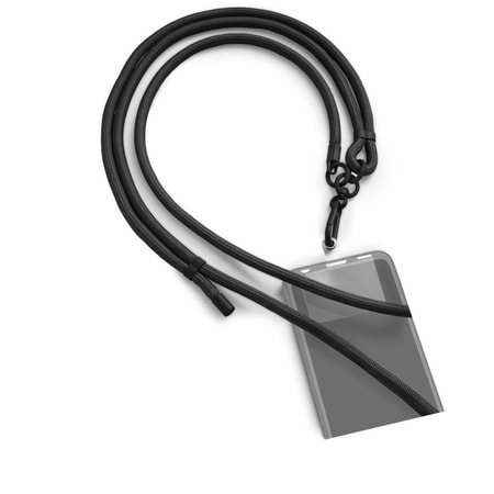 Handyband zum Umhängen, universal, verstellbar, Karabiner, 2 m, Schwarz (00135285)