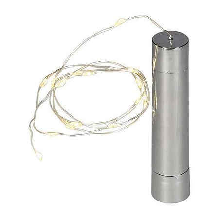 LED-Lichterkette 15 fl. warmweiß, mit Timer silberfarbener Draht