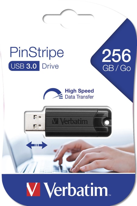Verbatim PinStripe USB 3.0 256GB schwarz USB-Stick