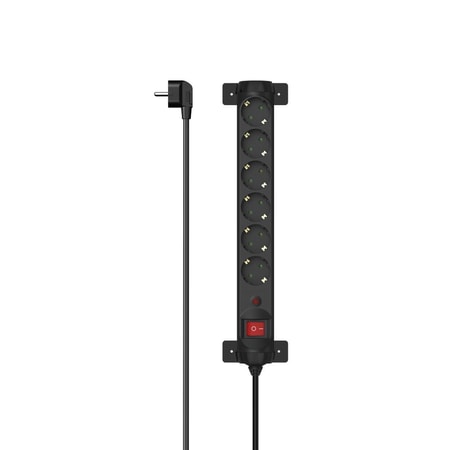 Steckdosenleiste, 6-fach, Überspannungssschutz, 360°, Schalter, 1,4 m, SW (00223161)