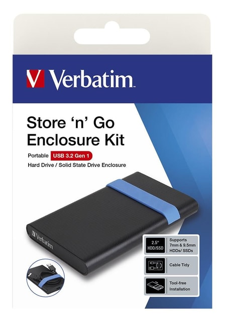 Store'N'Go 2,5 Zoll Festplattengehäuse, USB 3.2 Gen1, Schwarz/Blau