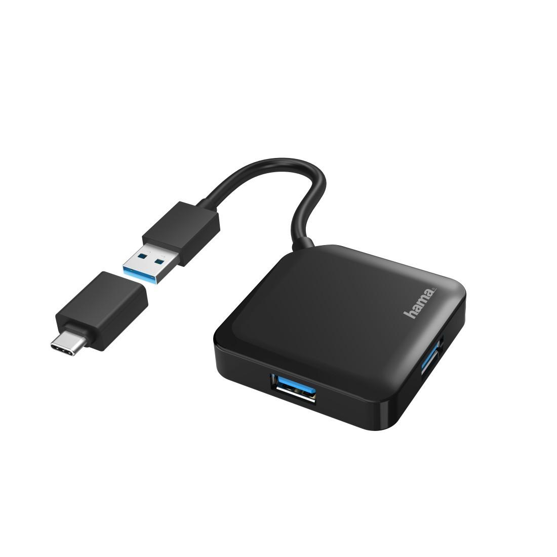 USB-Hub, 4 Ports, USB 3.2 Gen1, 5 Gbit/s, inkl. USB-C Adapter (00200116)