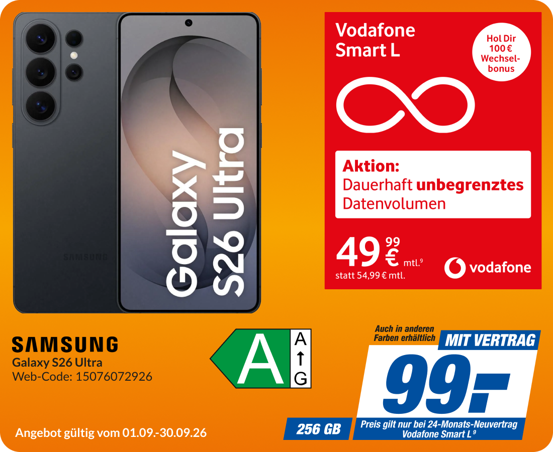 Galaxy S26 Ultra mit Smart L für 99€!
