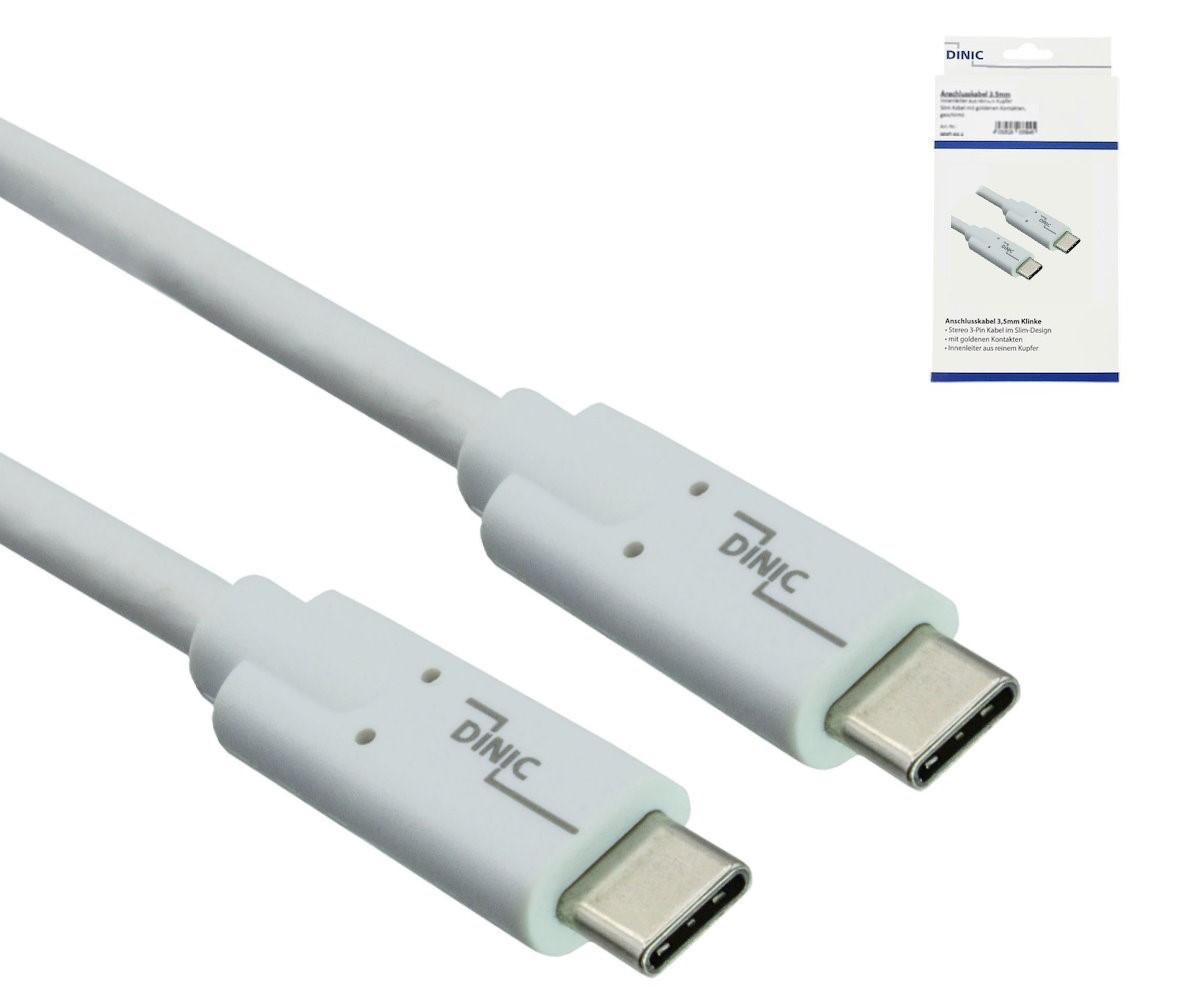 USB-C 3.2 Kabel, Weiß, 1 m, unterstützt 100W (20V/5A) Aufladung