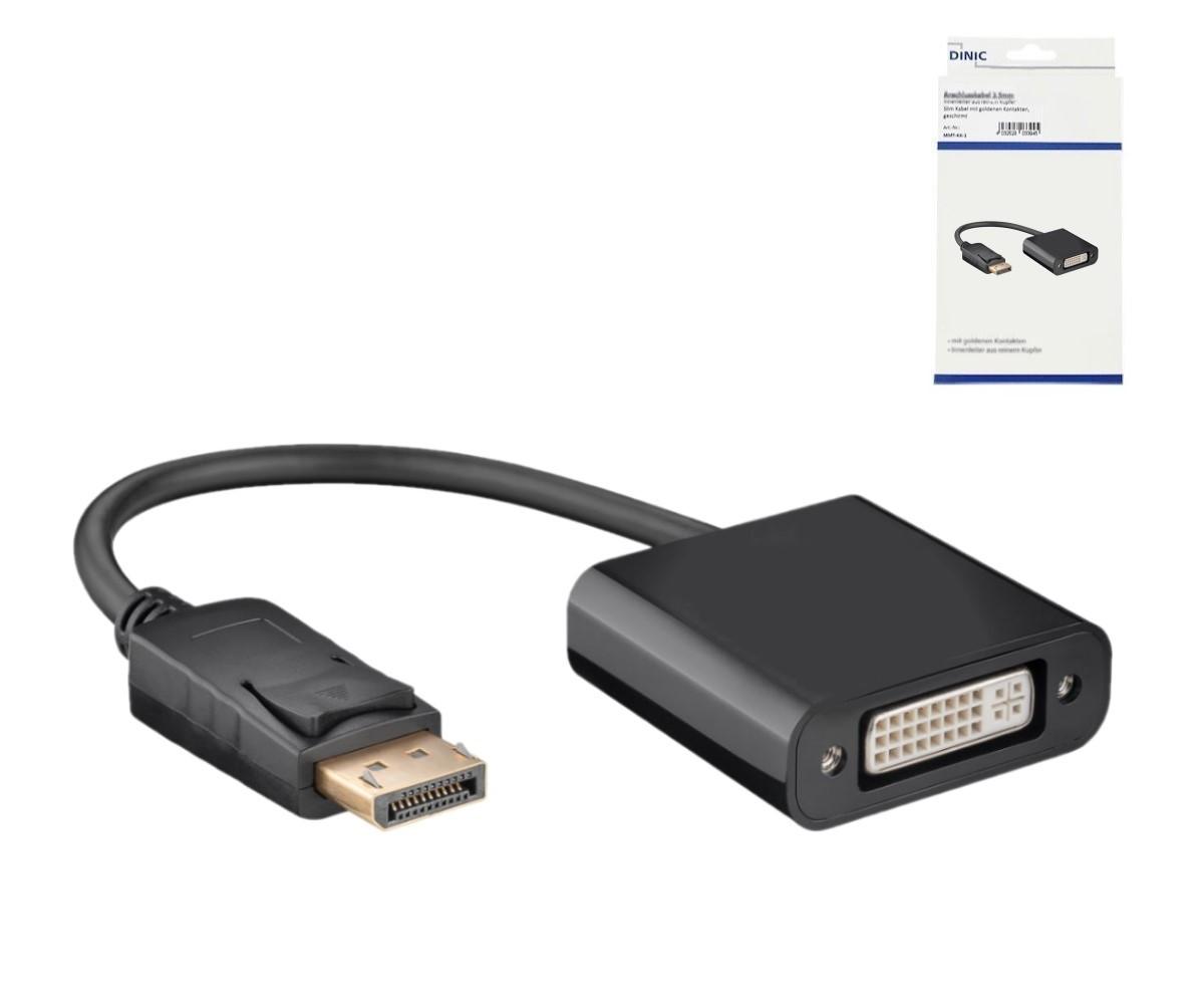 Adapter 1.2 DisplayPort auf DVI-D, 15cm DP-Stecker - DVI-Buchse 1080p
