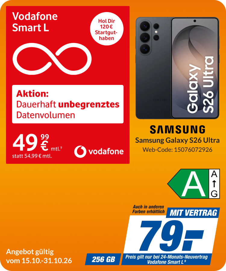 Samsung Galaxy S26 Ultra mit Smart L für 79€!