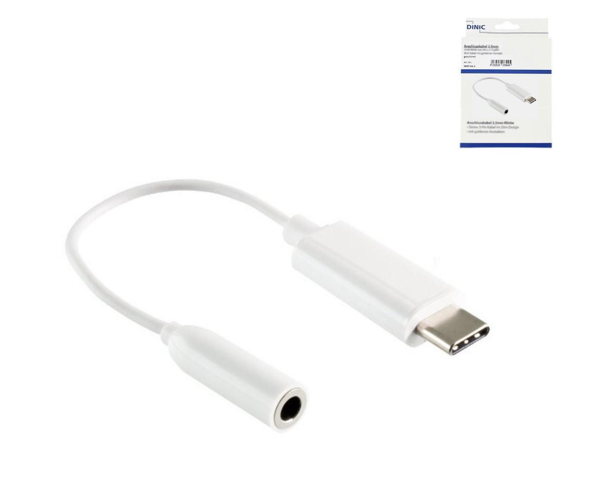 USB-C Adapter auf 3,5mm Audio (digital), mit Chipsatz, Weiß
