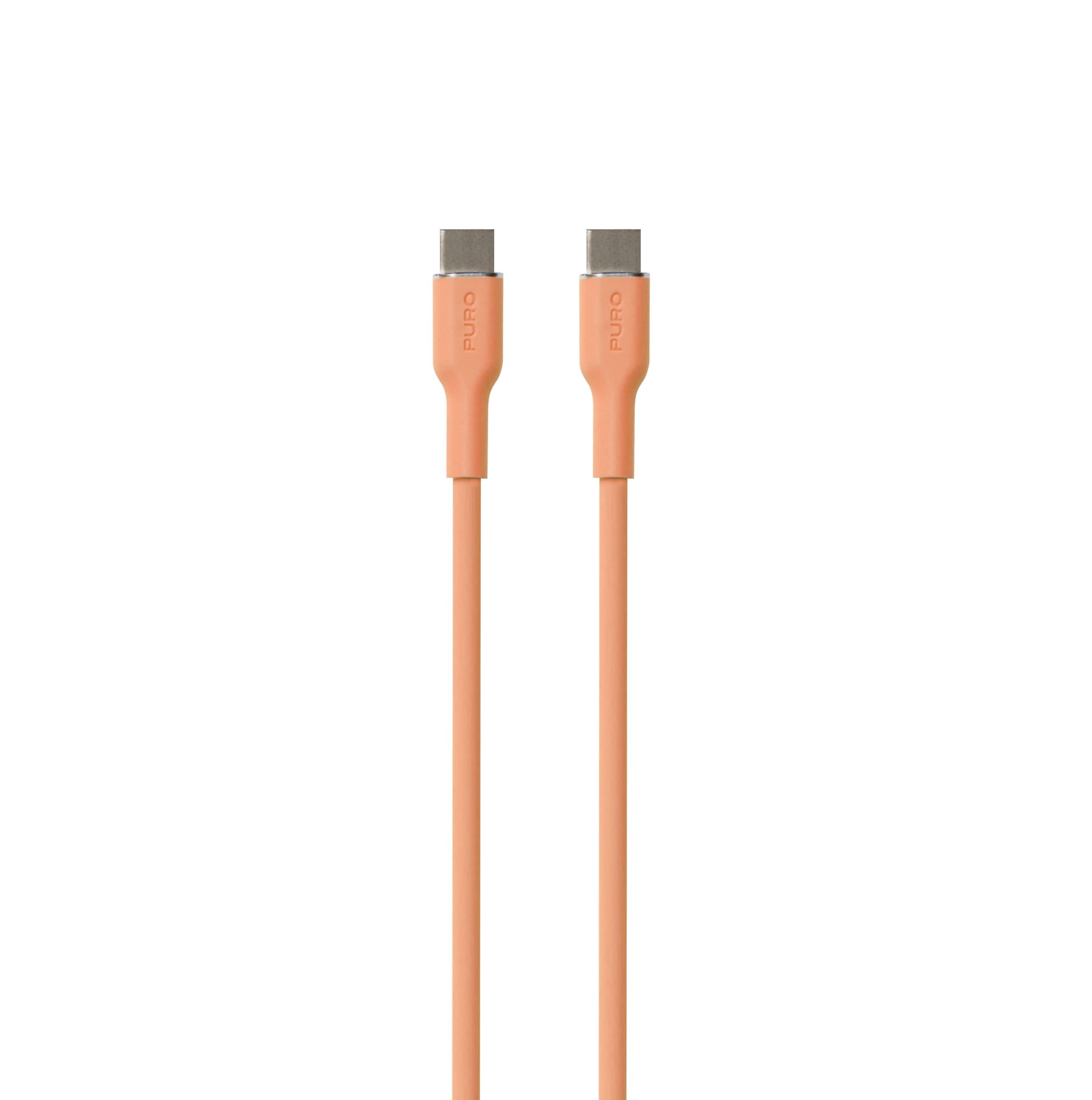 Power And Data Sync SOFT Cable From USB-C To USB-C 1,5m, Apricot