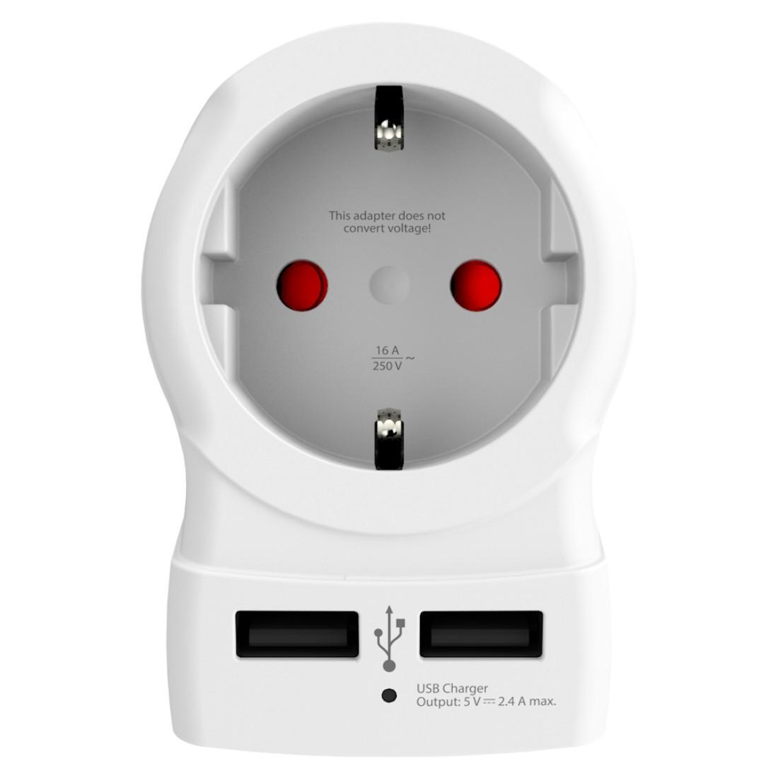 Reisestecker "Europe to US USB", Weiß (00187172)