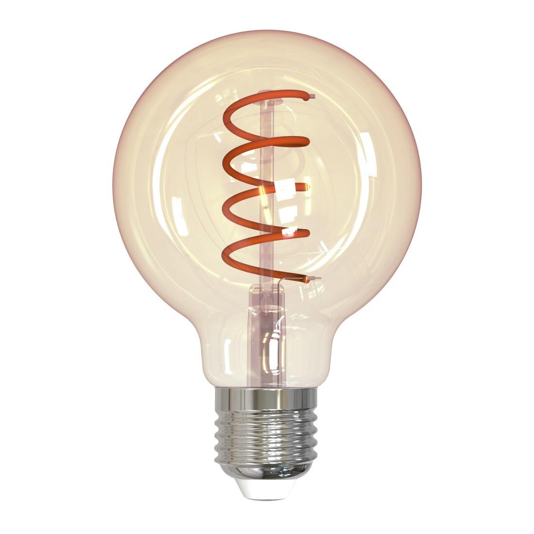 LED-Filamentlampe, E27, Globe G80, amber, klar, extra Warmweiß, dimmbar (00232612)
