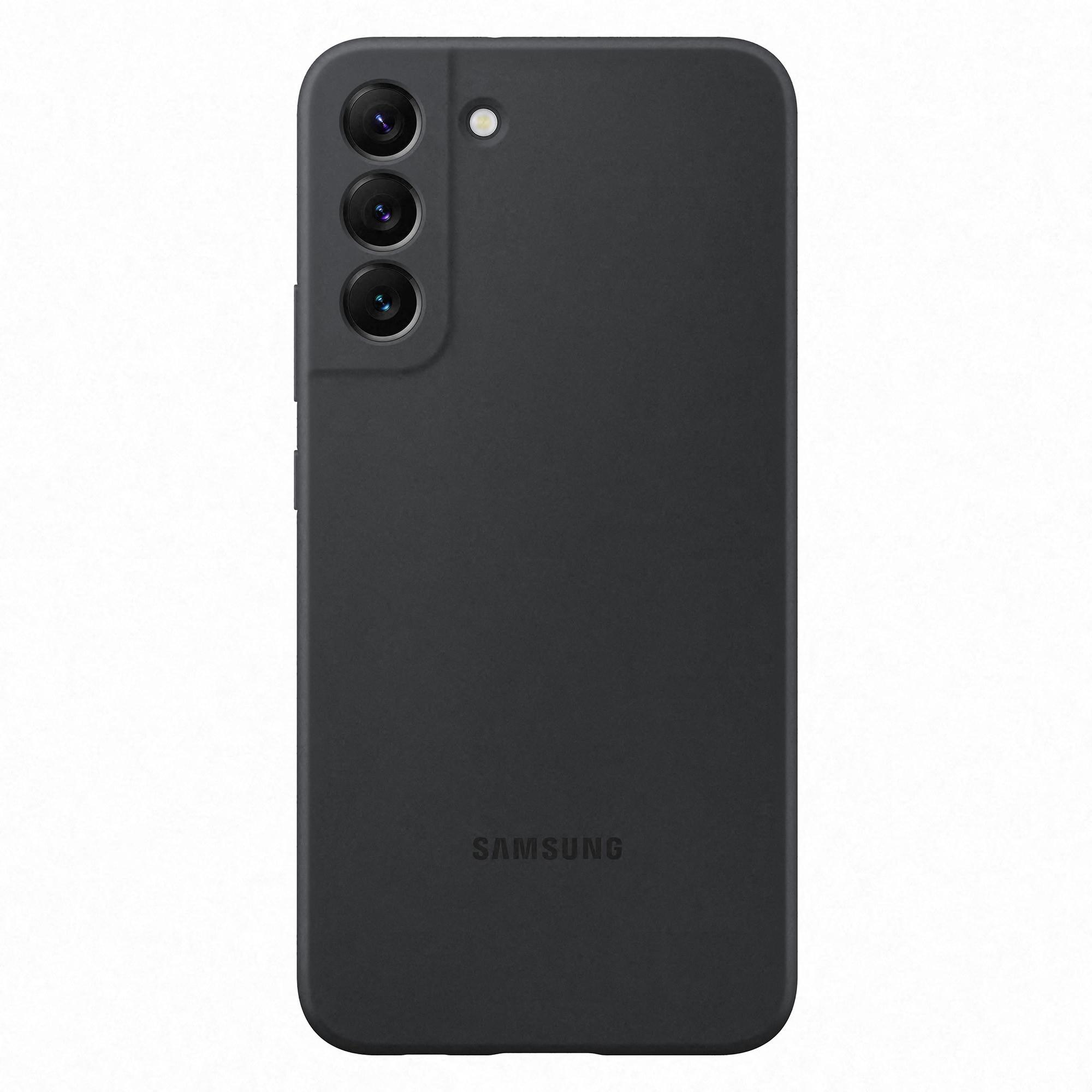 EF-PS906T Silicone Cover für Galaxy S22+, Schwarz Handyhülle