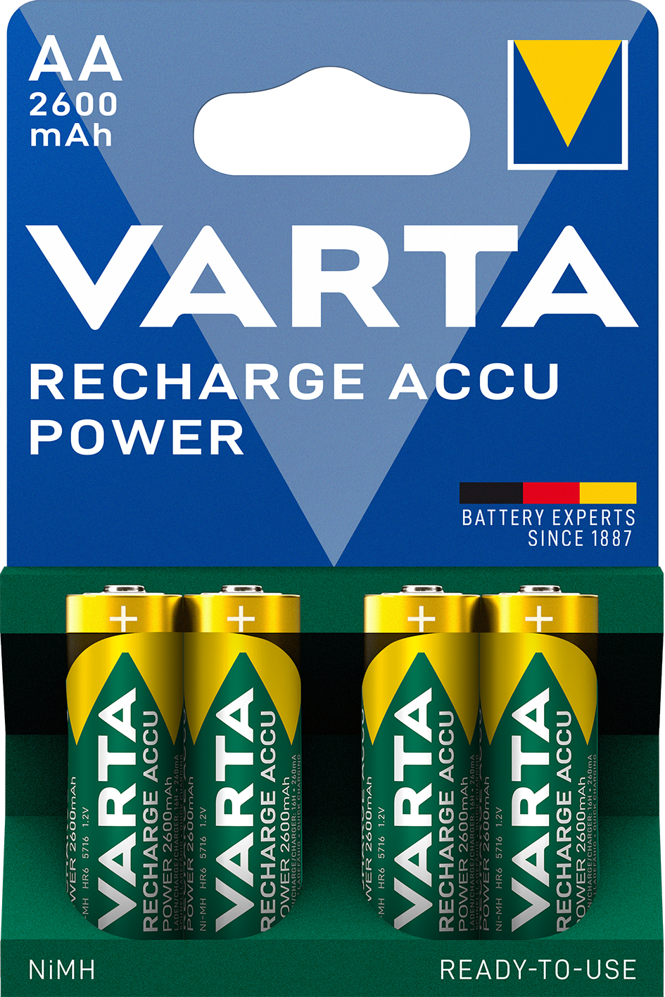 RECHARGE ACCU Power AA 2600 mAh, 4er Blister Akku