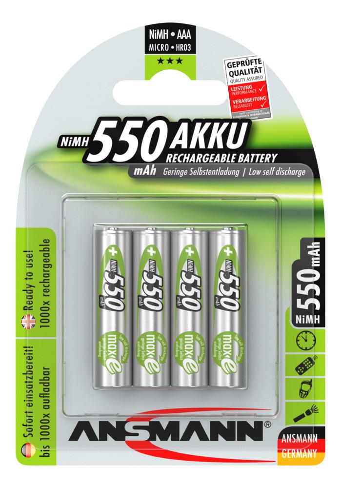 NiMH Akku Micro AAA 550 mAh maxE 4er Blister Akku