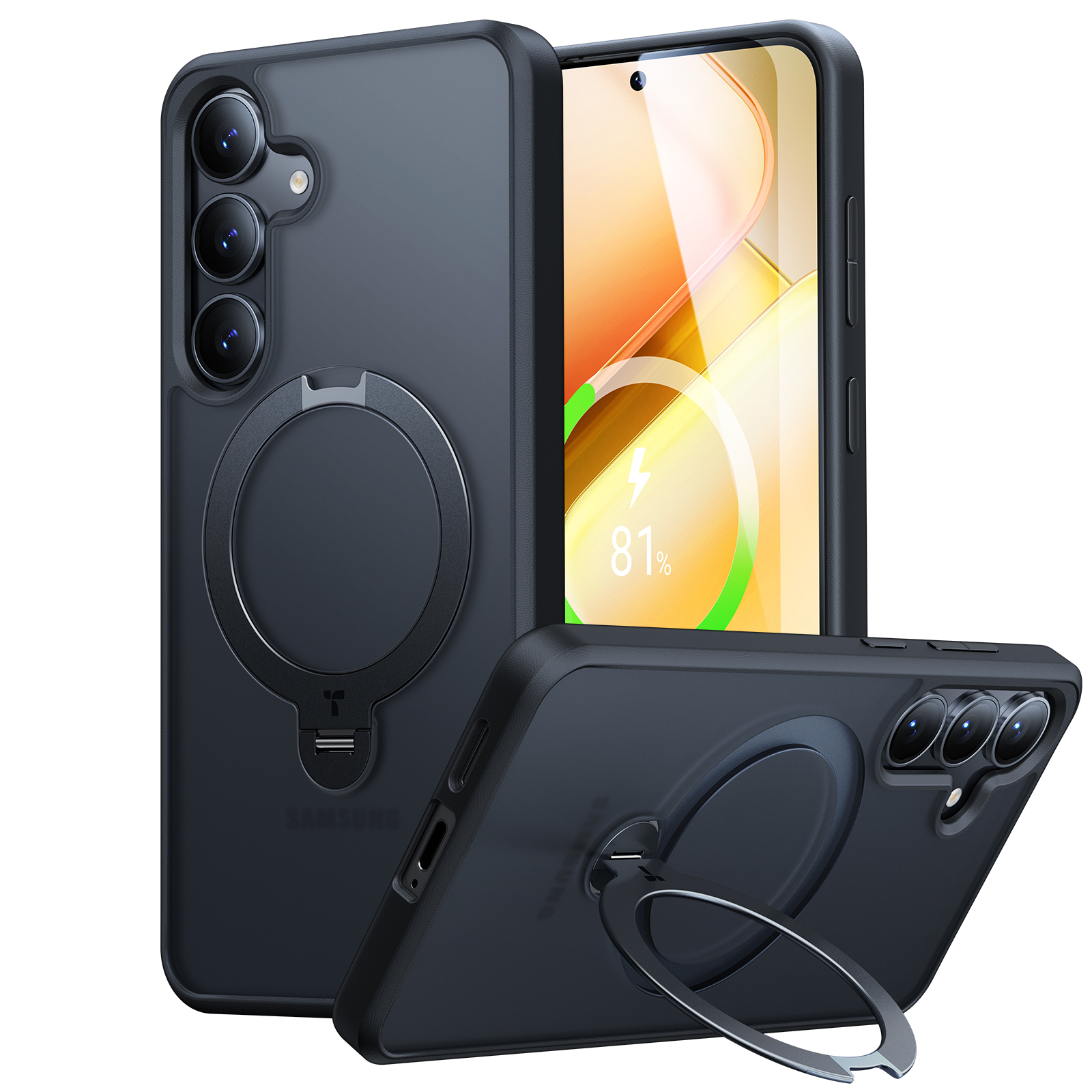 Ostand Spin Series für S25 Black Handyhülle