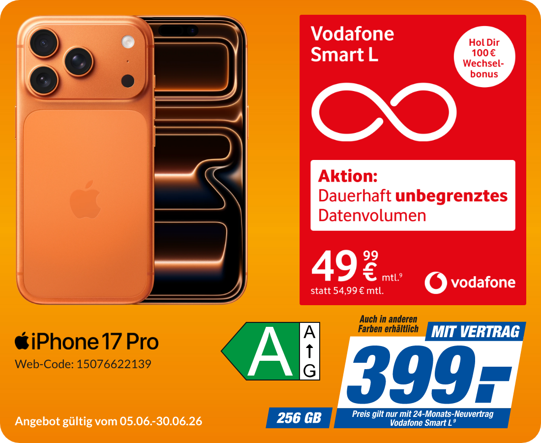 iPhone 17 Pro mit Smart L für 399€!