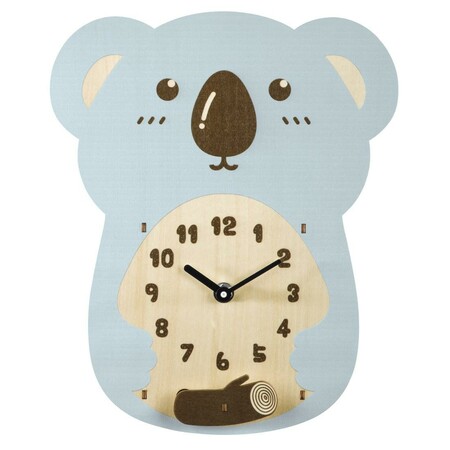 Kinder-Wanduhr "Koala", geräuscharm, Holz (00186398)