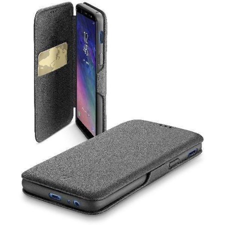BOOK CLUTCH, Kunstleder-Buchklapptasche für Galaxy A6+ (2018) schwarz