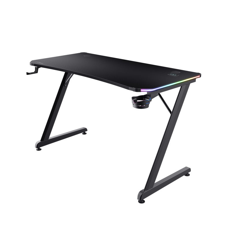 GXT 709 Luminus Gaming-Tisch mit RGB LED-Beleuchtung, Schwarz