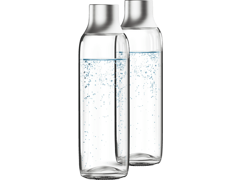 Glasflasche für sodaTRIO Wassersprudler (1l), 2er Pack – elegante Wasserflaschen