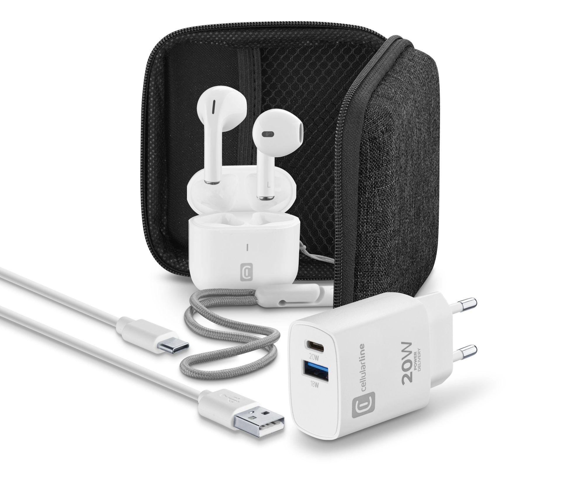 4 in 1 USB-C Audio Charger Kit 20W White